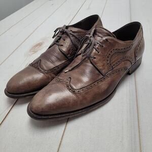 Magnanni brown leather oxford wingtip dress shoes 13